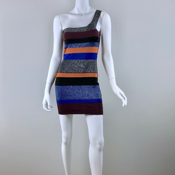 {M Missoni} Metallic Stripe Knit Bandage Dress - Picture 2 of 8